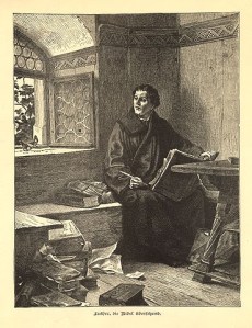 Martin Luther translates the Bible into German.