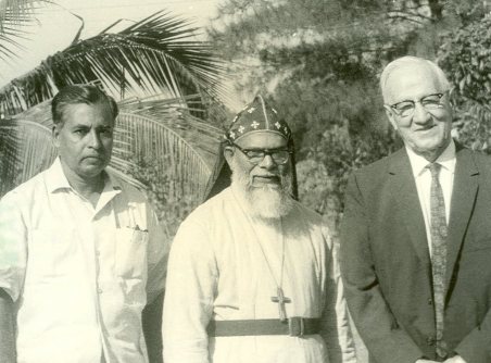 E.Stanley Jones with Alexander Mar Thoma  Metropolitan at Sat Tal Ashram, India.